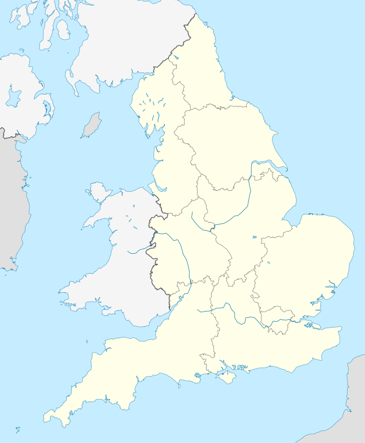 英國城市列表在英格兰的位置