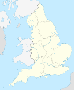 Mapa konturowa Anglii, blisko dolnej krawiędzi po lewej znajduje się punkt z opisem „Tresillian”
