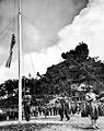 Raising the american flag on Okinawa on 22 June denoted the end of organized resistance.