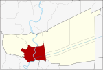 แผนที่จังหวัดปทุมธานีเน้นอำเภอเมืองปทุมธานี (สีแดง)