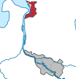 Elhelyezkedése Bréma Szabad Hanza-város térképén
