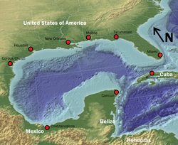 Батиметрия на Мексиканския залив.