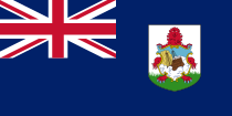 Blue Ensign with Union Flag in the canton and Bermuda coat of arms in the fly.
