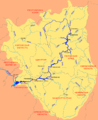 Mapa en russo del río Kama enel ke aparese Izhevsk