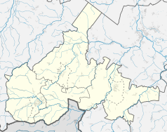 Mapa konturowa powiatu prudnickiego, na dole po prawej znajduje się punkt z opisem „Twardawa”
