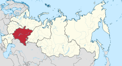 Lokasi Distrik Federal Volga di Rusia