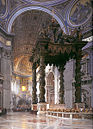 Peterskyrkans baldakin, ritad av Bernini.