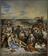 Masakra na Chios, 1824, olej na płótnie, 352×422 cm, Luwr, Paryż