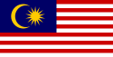 Segi empat tepat biru dengan bintang emas dan bulan sabit di kanton, dengan 14 jalur merah dan putih mendatar di seluruh bendera