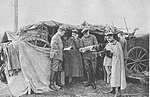 Officerare och manskap vid en tysk fälttelegrafstation under första världskriget.