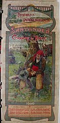 Cartel Sociedad Taurina Montañesa 1909, por Mariano Pedrero