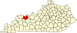 map of Kentucky highlighting Daviess County