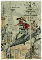 Flugmaschine. Illustration aus La vie éléctrique, 1893.