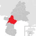 Lage im Bezirk Gmunden und in Österreich (unten rechts)