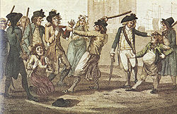 1780 caricature drawing of a press gang encounter