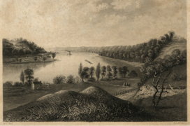 Pittsburg Pennsylvania along the ohio river early depiction of route 51 headed toward McKees Rocks early 1800s.PNG