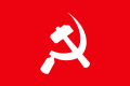 Bandera utilizada por dellos partíos comunistes del sur d'Asia.