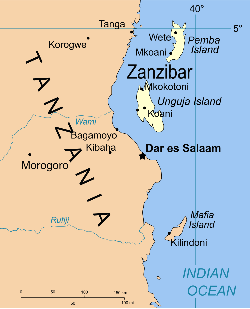 ザンジバル王国の位置