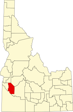 map of Idaho highlighting Ada County