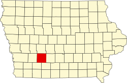 map of Iowa highlighting Adair County