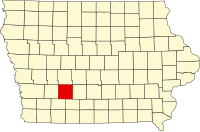 Map of Ajova highlighting Adair County