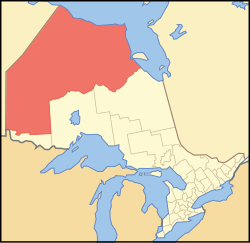Location of Kenora District in Ontario