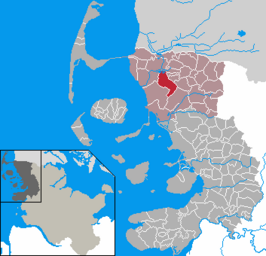 Kaart van Niebüll Nibøl / Naibel