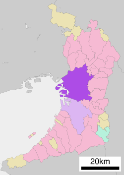 Location of Osaka in استان اوساکا
