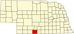 map of Nebraska highlighting Furnas County