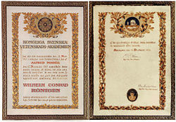 A legelső Nobel-diploma