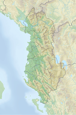 Kort der viser placeringen af Theth Nationalpark