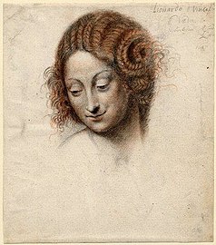 Leonardo da Vinci, testa di Leda.