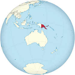 Местоположение на Папуа Нова Гвинея
