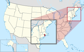 Localização de Rhode Island nos Estados Unidos