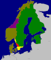 't Baltische gebied in 1658 (Verdrag van Roskilde)