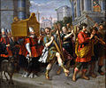 A singing and dancing David leads the Ark of the Covenant, c. 1650.