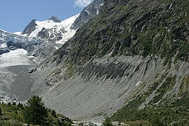 Moraine latérale du glacier de Ferpècle (région d'Evolène).