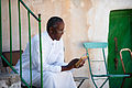 A priest reading