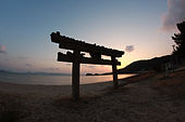 Beachside torii on the island of Naoshima