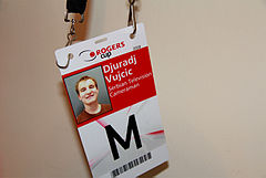Thẻ nhà báo của Djuradj Vujcic dự giải quần vợt Rogers Cup 2009 ở Toronto