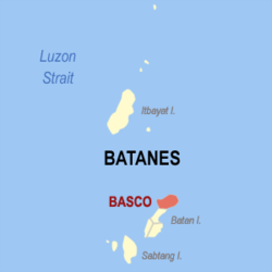 Mapa de Batanes con Basco resaltado