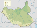 Топографска мапа Јужног Судана