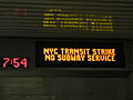Image 56Metropolitan Transportation Authority (New York) notice of subway closure during the 2005 New York City transit strike.