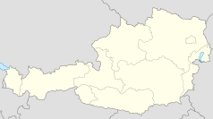 Mapa konturowa Austrii, po prawej nieco na dole znajduje się punkt z opisem „Bruck an der Mur”