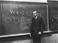 P.A.M. Dirac at the blackboard