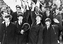 Foto in bianco e nero dei Beatles