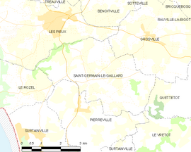 Mapa obce Saint-Germain-le-Gaillard