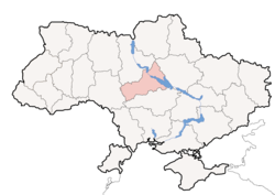Vị trí của Cherkasy Oblast (đỏ) ở Ukraina (xanh)