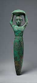 Figurine de fondation de Shulgi, commémorant la restauration du temple d'Inanna à Nippur. Metropolitan Museum of Art.