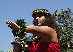 A kanaka maoli (native) from Hawaii performing the hula